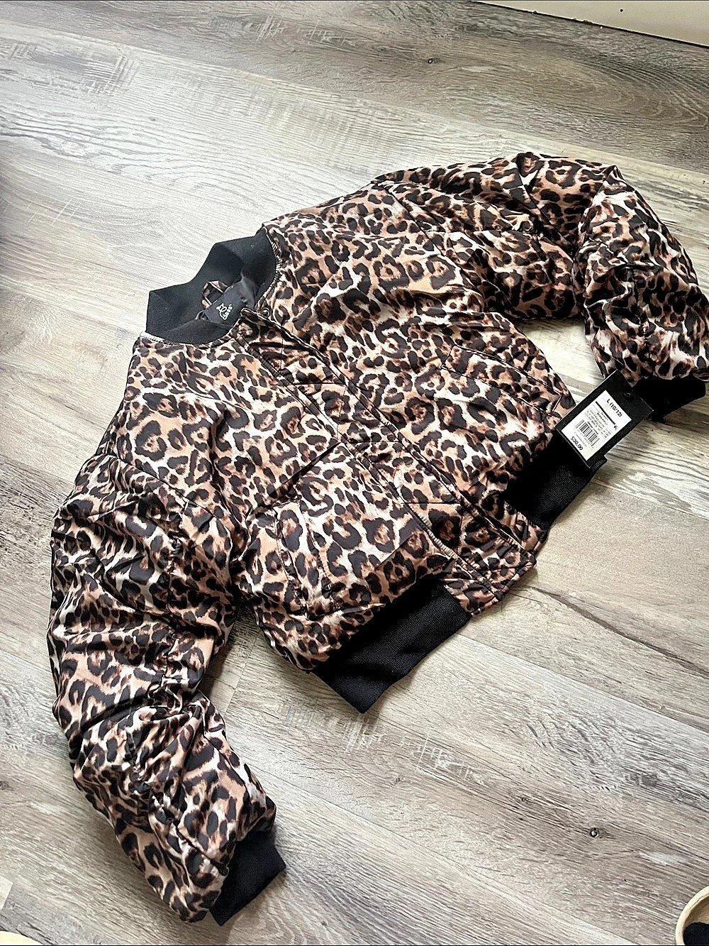 Leopard Print Puffer Jacket NWT large (10/12)
